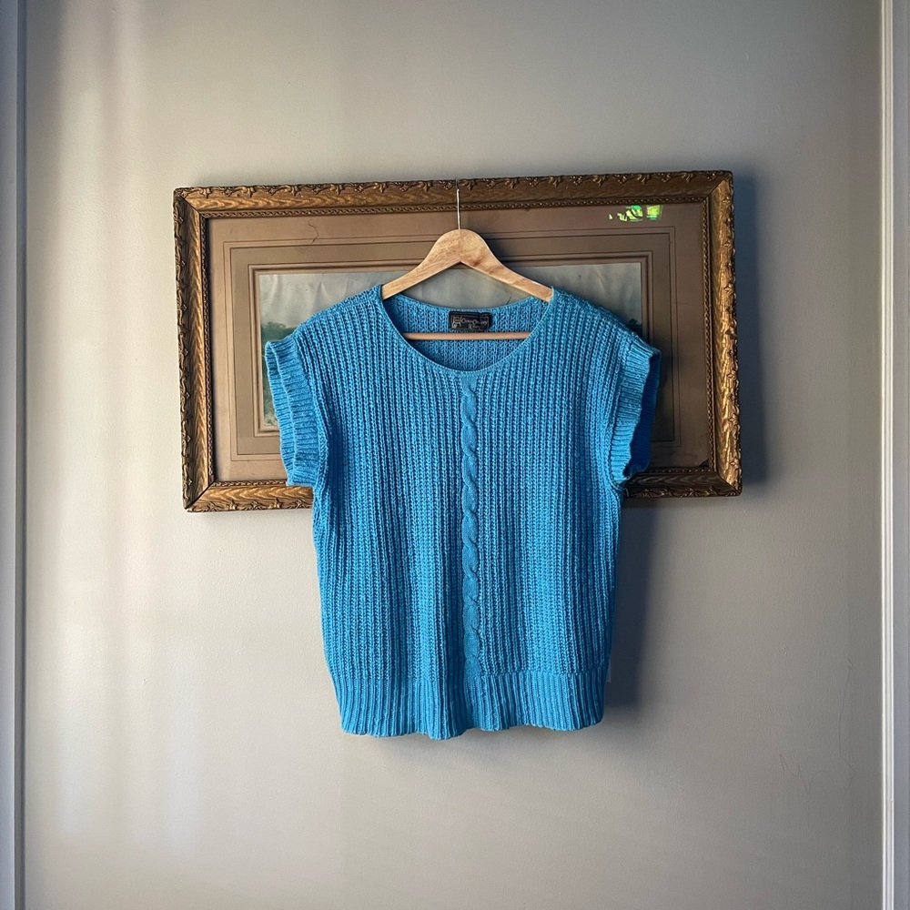 Vintage Bright Blue Top by Cross Country Knits